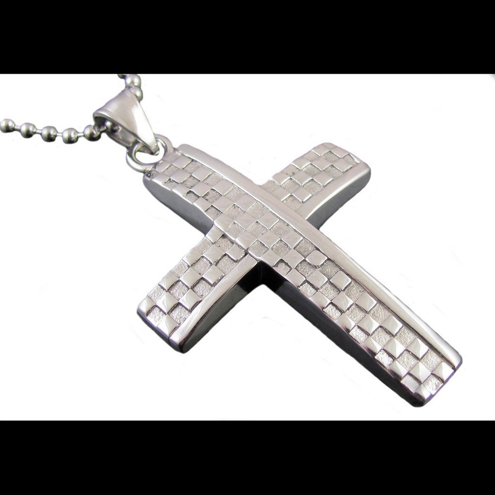 Stainless Steel Silver Plated Cross Pendant